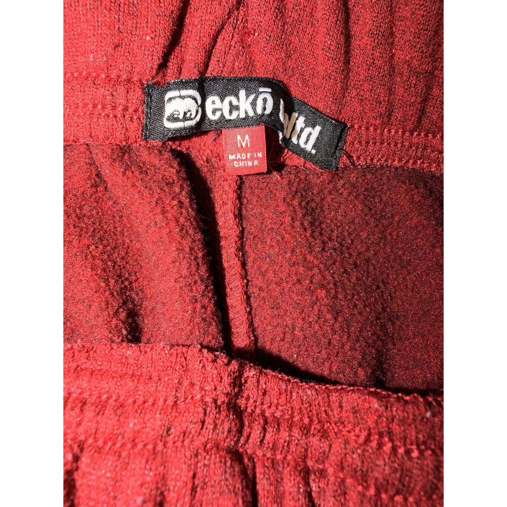 Ecko Unltd Men's M Red Fleece Joggers Sweatpants Big Logo Rhino Graphic 90s Y2K - Picture 3 of 5
